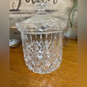 Vintage Gorham King Edward Lead Crystal Canister Dish/ Jar W/Lid